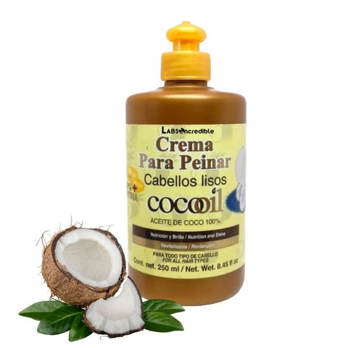 LABS INCREDIBLE Cocoil Coconut Oil Styling Cream (For Straight Hair) – 250ml (8.45 fl oz)