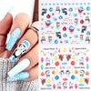 Christmas Nail Art Stickers, Snowflake Nail Decals Water Transfer Colorful Snowmen Reindeer Bell Merry Christmas Happy New Year Xmas Tree Winter Nail Tattoo Stickers (12 Sheets)