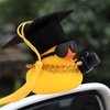 wonuu Rubber Duck Dashboard Decorations Camera Duck Car Accessories for Car Ornament with Mini Hat Swim Ring Necklace and Sunglasses,F_Graduation Cap Reddish Brown Ring