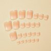 Pink French Tips Press on Toenails Gradient Short Toe Nail Tips Press ons White Pink Glue on Fake Toe Nails Nude Square Summer Artificial Beach Full Cover False Toe Nails for Women 24Pcs in 12 Sizes