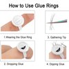 Glue Rings for Eyelash Extension, 300 PCS Glue Rings Lash Extension Supplies Lash Rings for Glue, Disposable Glue Cups Eyelash Glue Holder Lash Extension Glue Rings, Lash Fan Blossom Glue Cups, White