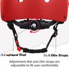 Kids Bike Helmet, Adjustable and Multi-Sport, from Toddler to Youth, 3 Sizes (Red)