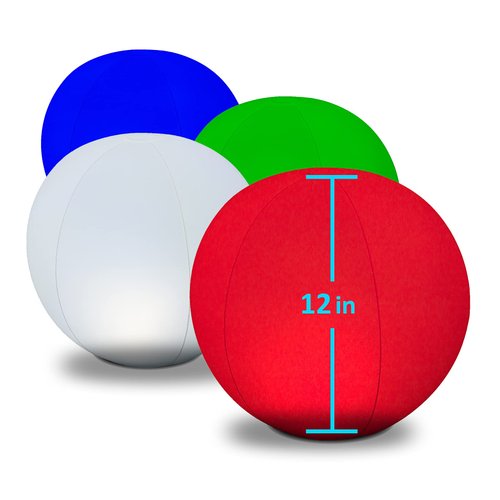 POP 12-inch Floating Pool Lights, Solar Powered LED Glow Balls, 4 Changing Colors, Waterproof, Inflatable, Floatable Swimming Pool Decor for Outdoor Party Garden Pond Patio Lawn, 4 Pack