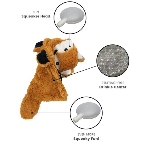 No Stuffing Durable Dog Toys Crinkle Squeaky Dog Toys for Aggressive Chewers Puppy Tough Dog Toys Interactive Dog Stuffed Animals Durable Dog Toys Tug of War Dog Toy -2pack