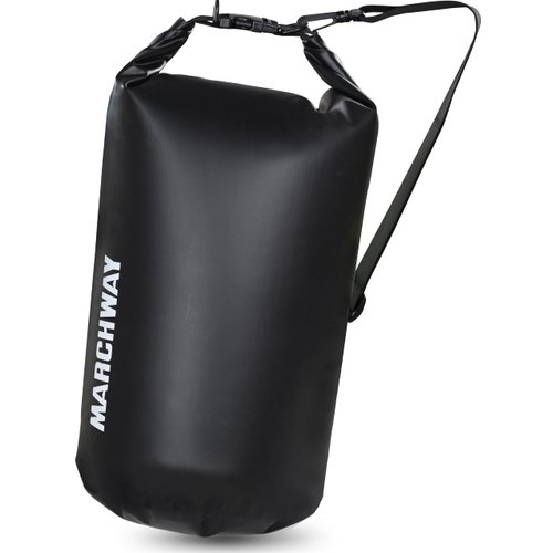MARCHWAY Floating Waterproof Dry Bag Backpack 5L/10L/20L/30L/40L, Roll Top Sack Keeps Gear Dry for Kayaking, Rafting, Boating, Swimming, Camping, Hiking, Beach, Fishing (Black, 30L)
