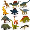 MIKNEKE Small Dinosaur Figurines Learning & Education Toys, Plastic Realistic Dinosaur Animal Figures Games Toys, Preschool Learning Activities Matching Game Science Toys (Dinosaur)