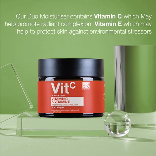 Dr Botanicals Vitamin C & E Brightening Duo Moisturizer - 2.0 Fl Oz | Reveal Your Radiant Glow with our Anti-Aging Formula - Vitamin C for Brightening, Vitamin E for Protection - For Day and Night
