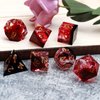 Haxtec Sharp Edge DND Dice Set Red Blood Swirls Resin Dice D&D Dice for RPG Role Playing Games Dungeons and Dragons Gift