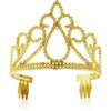 BLUE PANDA 12 Pack Gold Tiara for Girls, Princess Dress Up Crown for Kids Costume Birthday Party Favors in Bulk