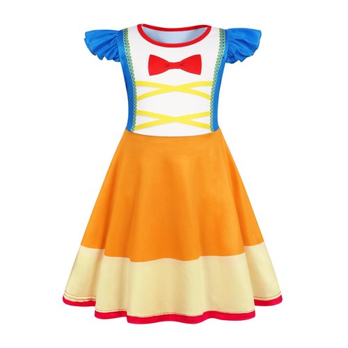 Sukyfecde Princess Dresses for Girls Halloween Costumes Kids Birthday Party Dress Up Role Play Christmas Outfits Size 7-8 Yellow