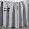 Martex Ruffled Bed Skirt - Easy Fit Lightweight 100% Microfiber Dust Ruffle - Ruffles for Queen Beds - Hotel Quality with 16 inch Tailored Drop - Grey Queen Bed Skirt (Queen, Grey)
