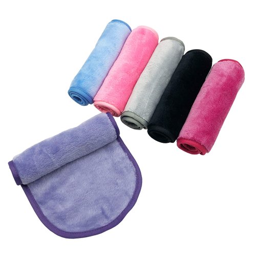 MotifLand Natural Makeup Remover Cloths Microfiber Reusable Fast Drying Washcloth Ultra-Soft Luxury Face Towels (6 Count, Assorted Colors)