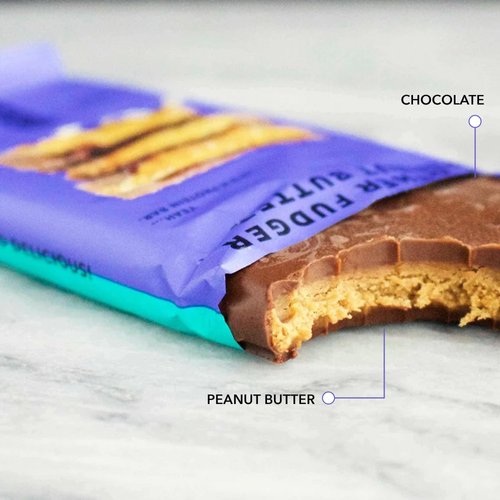 TRUBAR Vegan Protein Bar, Smother Fudger Peanut Butter, Gluten Free, Plant Based Protein, Dairy Free, Non GMO, Soy Free, No Sugar Alcohols, 12G Protein, 12G Fiber, Healthy on the Go Snack Bars, 12 CT