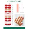 24PCS Christmas Semi Cured Gel Nail Strips, EBANKU Christmas UV Gel Nail Art Stickers Red Glitter Elk Gel Nail Polish Strips with Nail File and Stick for Holiday Manicure