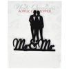 Unik Occasions Gay Couple Silhouette Mr & Mr Acrylic Wedding Cake Topper Black 5x5