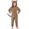 GIFTINBOX Leopard Costume Kids, Zip-Up Hooded Onesie Girls Costume, Cat Costume for Girls Dress Up, Halloween Animal Costumes for Kids 5 6 7 8 9 10 11