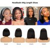 Feelgrace Short Bob Headband Wig Human Hair Wigs for Black Women Straight Headband Bob Wigs Human Hair None Lace Front Wigs Natural Color Human Hair Headband Wigs Bob Wigs 150% Density (8 Inch)