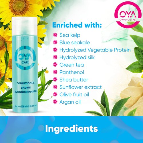 OYA Care R.O. Hair Conditioner 236 ml Daily Hair Conditioner for Damaged Dry Hair - Nourishing Sulfate Free Conditioner - Hydrating Lightweight Conditioner for Normal and Color Treated Hair