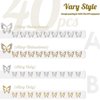 Butterfly Nail Charms, 60pcs 3D Golden Silver Butterfly Charms for Acrylic Nails, 20 Butterflies Nail Rhinestones Gems Charms +40 Alloy Studs, Nail Art Crystals Diamonds Decor Supplies for Nails DIY