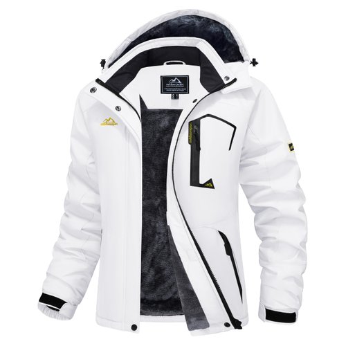 MAGCOMSEN Womens Snow Jacket Waterproof Insulated Ski Jackets Ladies Snowboarding Jackets Winter Jackets with Hood Windproof Hiking Jacket