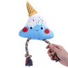 HugSmart Pet – Fuji ice-Cream | Squeaky Plush Dog Toy for Small Medium Dogs |Cute Interactive Dog Toys with Ropes for Tugging Action