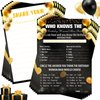 RUMIA 50 Pcs Who Knows The Birthday Women/Man Best Game Cards Black Gold Birthday Party Activity Game Cards Double Sided Birthday Cards for Notebook Themed Party Games Supplies