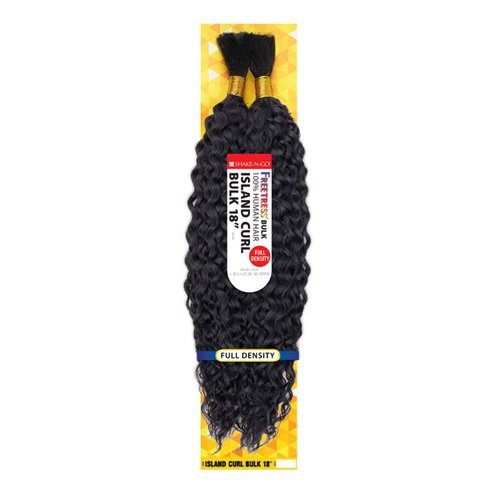 FreeTress Human Hair Braids Island Curl Bulk 18" (COPPER)