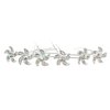 Set of 6 Pinwheel Flower Hair Pins - AB Crystals Silver Plated H101