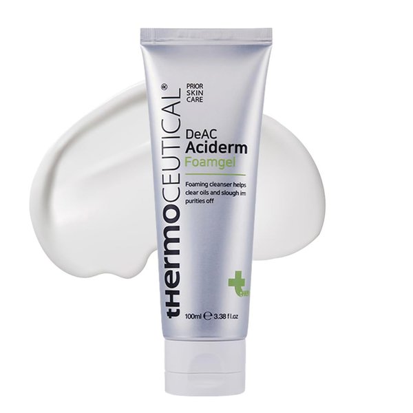 tHermoCEUTICAL DeAC Aciderm Foamgel - Acne Face Wash for Oily & Acne-Prone Skin, Acne Control Exfoliating Cleanser for Excess Oil and Sebum, Natural Breakout Clearing Foam, 3.38 fl.oz