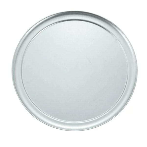 Winco 14 Inch Aluminum Winware Pizza Tray with Wide Rim