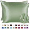 ShopBedding Luxury Satin Pillowcase for Hair – Queen Satin Pillowcase with Zipper, Sage (Pillowcase Set of 2) – Blissford