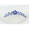 Faship Blue Rhinestone Crystal Floral Hair Comb