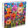 Bgraamiens Puzzle-Mosaic Art Flowers-1000 Pieces Mosaic Art Paper Puzzle for Adults, Stained Glass Art Puzzle with Flowers, Impossible Puzzle Color Challenge Flowers Puzzle for Adults