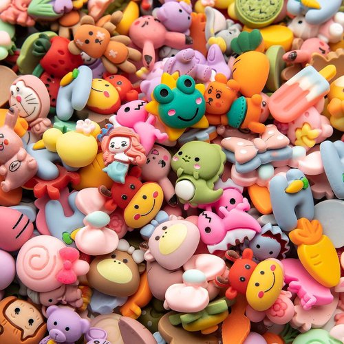 Slime Charms Cartoon Animal and Fruit Cute Set - Mixed Lot Assorted Resin Flatback Sets for DIY Crafts Making,Decorations,Scrapbooking,Embellishments,Hair Clip 25pcs