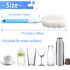 Bottle Brush Sponge Cup Brush Set with 4 Replacement Brush Head Portable Long Handle Water Bottle Cleaner Brush, for Baby Bottles Vacuum Flasks (4 Brushes + 4 Heads)