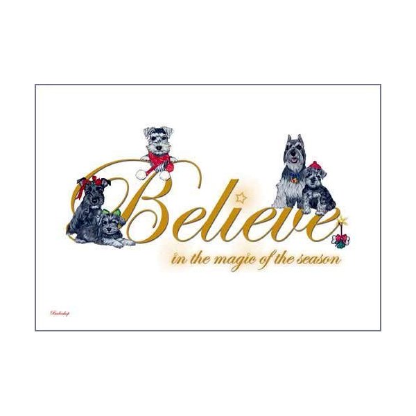 Miniature Schnauzer Dog Christmas Cards Set of 10 cards & 10 envelopes