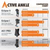Active Ankle 329 Ankle Brace, Ankle Compression Sleeve with Straps for Men & Women, Braces for Volleyball, Football, Basketball, Rugby, Protection & Sprain Support, Black, Medium