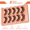 False Eyelashes Wispy 18MM Lashes 3D Faux Mink Lashes Fluffy Pack Thick Volume Soft Strips False Lashes 5 Pairs Multipack