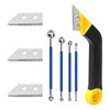 Coitak Tile Grout Saw Angled Grout Saw with 3 Pieces Extra Blades Replacement, Grout Removal Tool for Tile Cleaning, 4 Pieces Double Ball Ended Tiling Tool