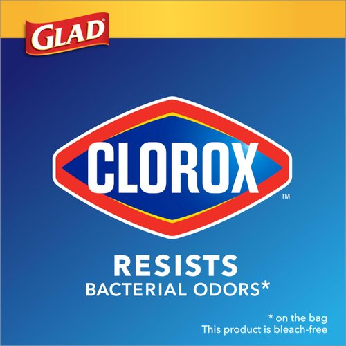 Glad Medium Drawstring Trash Bags with Clorox, 8 Gal, Lemon Fresh Bleach, 26 Ct (Package May Vary)