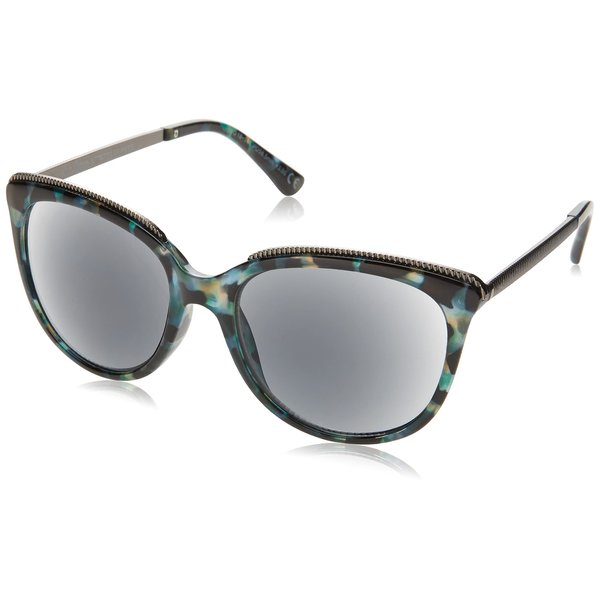 Sofia Vergara x Foster Grant Women's Margarita Full Lens SunReaders Cat-Eye Reading Glasses, Milky Blue Tortoise, 55 mm + 1.75
