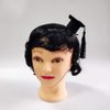 BinaryABC Graduation Hat Hair Clip,Mini Doctoral Cap Hair Clip,Graduation Party Supply Decoration,Graduation Hair Accessories (Black)
