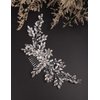 BERYUAN Rhinestone Crystal Flower Hair Comb with Headpiece for Bride, Wedding and Women Girls Silver