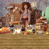 PTECDROTS 4pcs Wood Tablecloth, Brown Rustic Table Covers, Rectangular Table Decoration for Rustic Party Decor, Western Barn Themed Birthday Party, Barbecue Party Decorations, 51 x 106 Inch