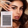 KISSXIAOYA Cluster Lashes Extensions, 144Pcs Individual Cluster Lashes D Curl 14mm, Wide Stem Cluster Eyelashes Soft Natural False Eyelashes Cluster DIY Eyelash Extension At Home (144pcs, 10mm)