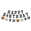 Sports Happy Birthday Banner Sign Basketball Football Baseball Soccer Birthday Bunting Banner Flag Garland for Kids Boys Baby Birthday Party Carnival Party Decorations Supplies