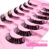 7 Pairs Fox Eye Lashes Flu-ffy 19mm Cat-Eye Lashes Curly Volume Eyelashes Faux Mink Lashes that Look Like Extensions Lashes Wispy False Eyelashes Natural Look(SN002)