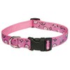XSmall Pink Bandana Dog Collar: 1/2" wide, Adjusts 6-12" - Made in USA.