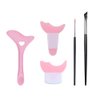 Eoopoon Eyeliner Stencils, 5Pcs Eyeliner Brush Set, Reusable Eyeliner Tool for Eyes Wing, Multifunctional Silicone Eyeliner Aid Mascara Shield, Beginners Friendly (Pink)