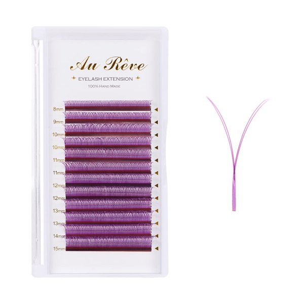 Y Lashes Extensions Colored YY Lashes Premade Fans Purple Eyelash Extensions D Curl 0.07mm 8-15mm Mixed Tray Y Shape Easy Fan Volume Lashes Supplies (YY-0.07-D,Light Purple)